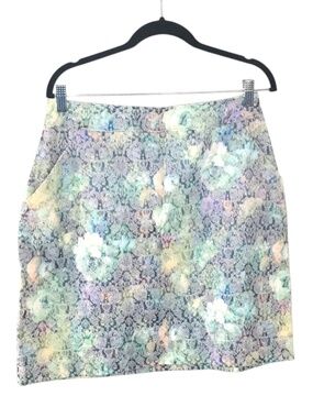 Création Milye Floral Jacquard Pencil Skirt L Made in Québec Canada